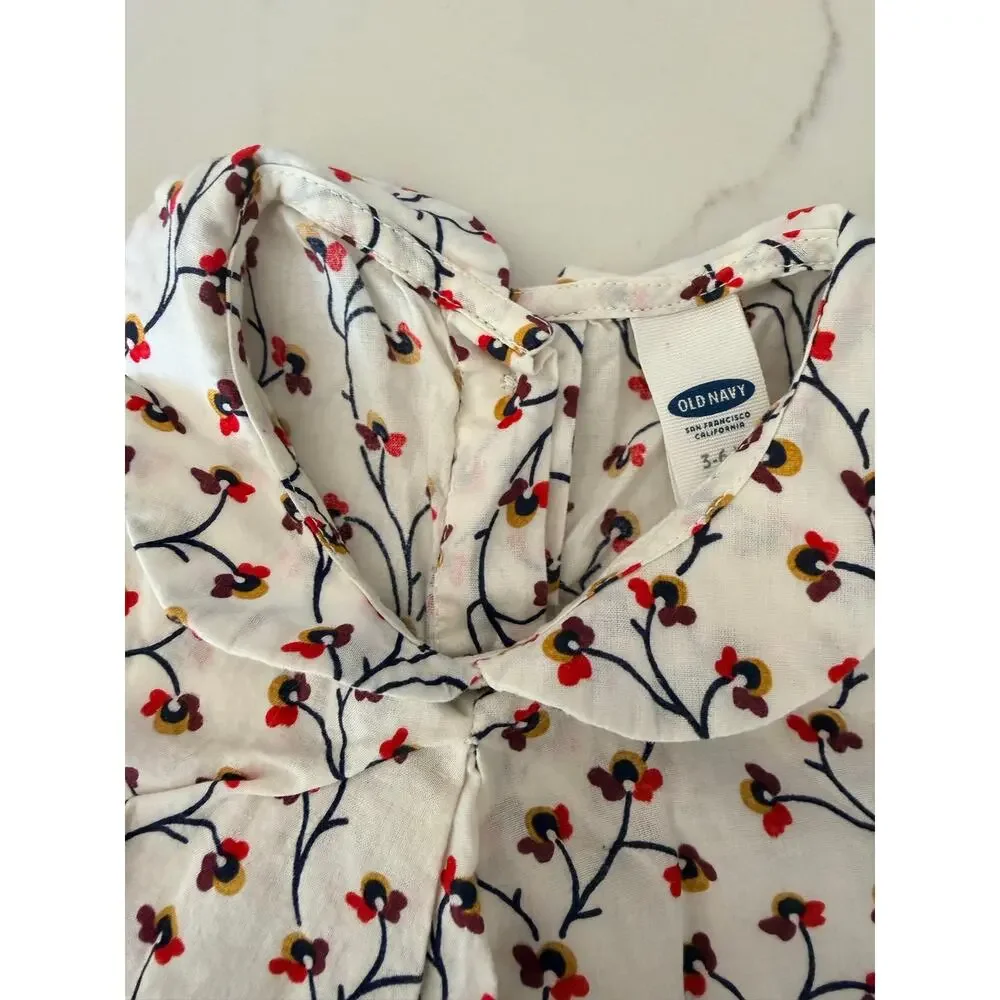 Old Navy Baby Girl Peter Pan Collar Floral Blouse (3-6M)